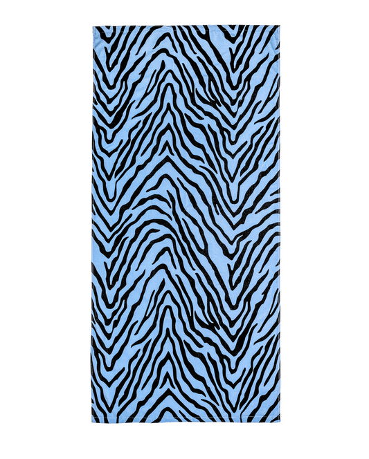 TIGER STRIPE FLAT BEACH TOWEL - BLUE