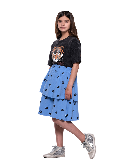 VAMP LIPS LAYER SKIRT - BLUE