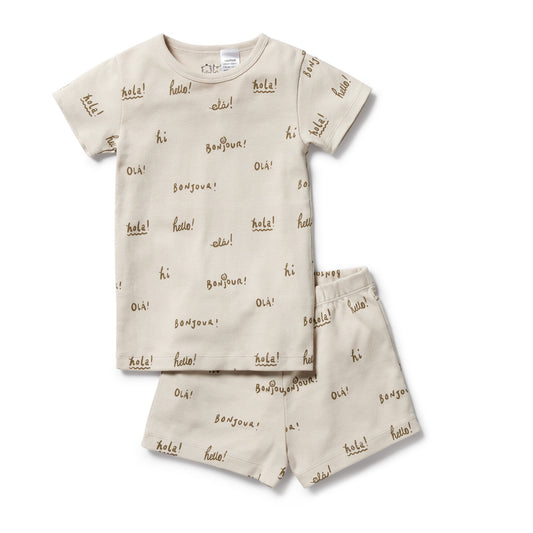 ORGANIC RIB SHORT LSEEVE PJS - BONJOUR