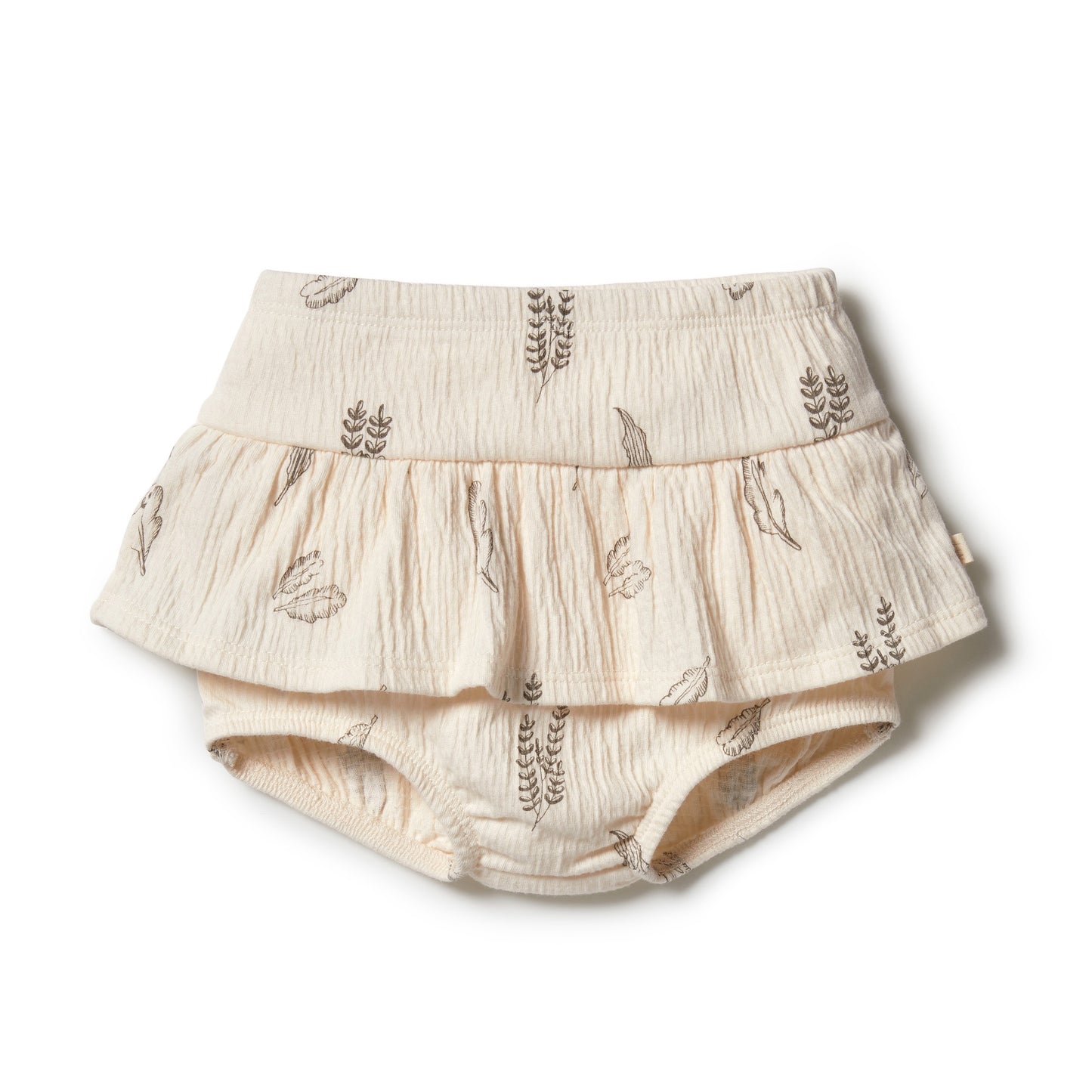 CRINKLE RUFFLE NAPPY PANT - SEEDLING