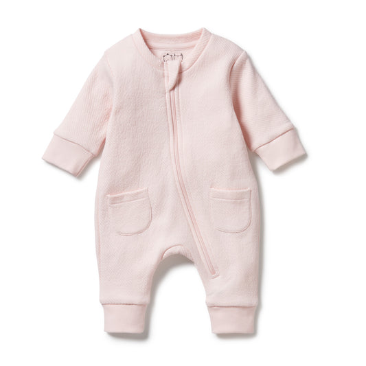ORGANIC QUILTED GROWSUIT - PINK