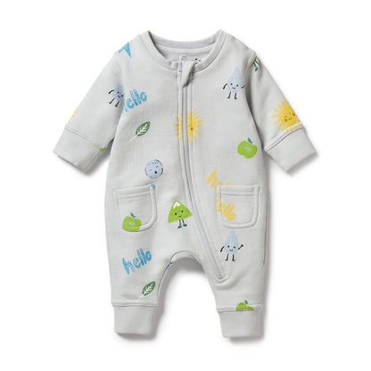 ORGANIC TERRY GROWSUIT - BLUEBELL