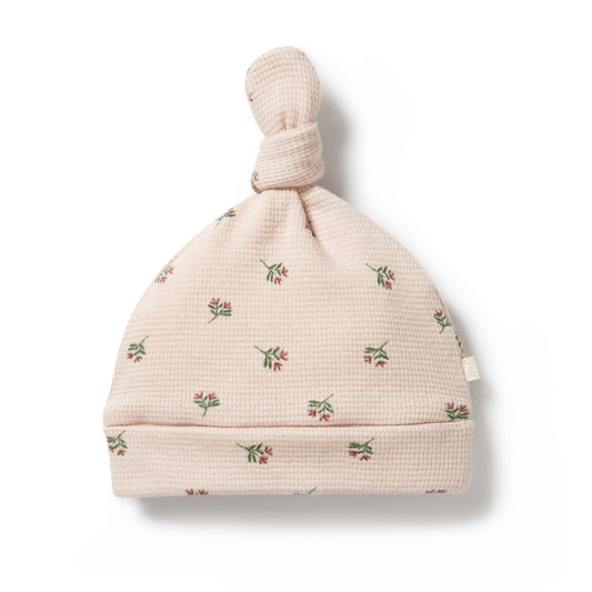ORGANIC WAFFLE KNOT HAT - EMILY FLORAL