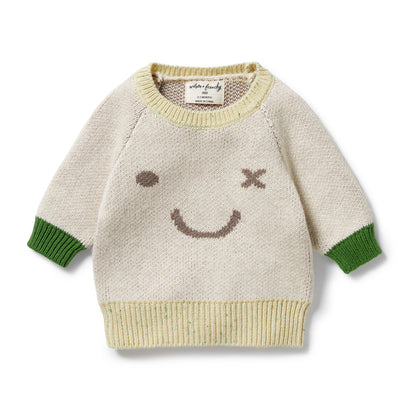 KNIT JACQUARED JUMPER - ALMOND