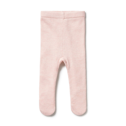 KNITTED LEGGING WITH FEET - PINK