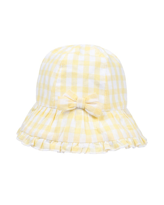 PEGGY GINGHAM SUN HAT - LEMON