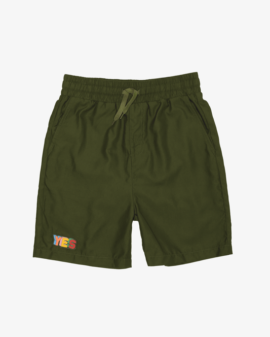 YES RECYCLED POLYESTER BOARDIES - ARMY GREEN