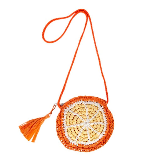 ORANGE STRAW BAG